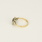 White gold ring with sapphire and diamonds