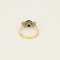 White gold ring with sapphire and diamonds