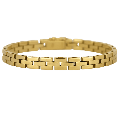 Leddelt armbånd i gult guld med Led rektangulært