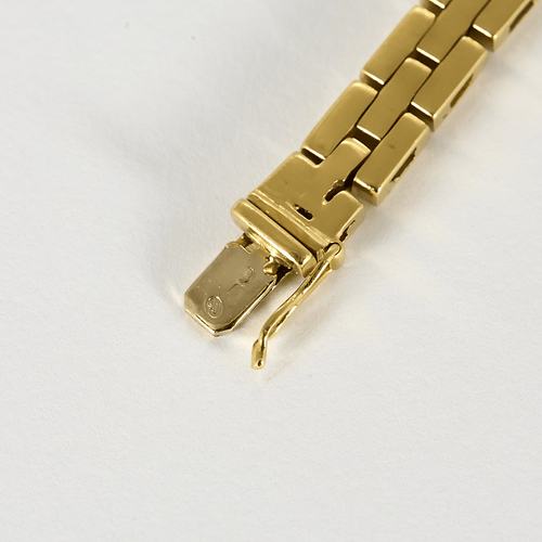 Leddelt armbånd i gult guld med Led rektangulært