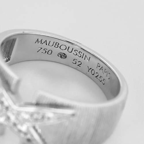 Mauboussin - Deine Schönheit überwältigt mich - Offener Bandring aus Weißgold und Diamanten: 0,18 Karat