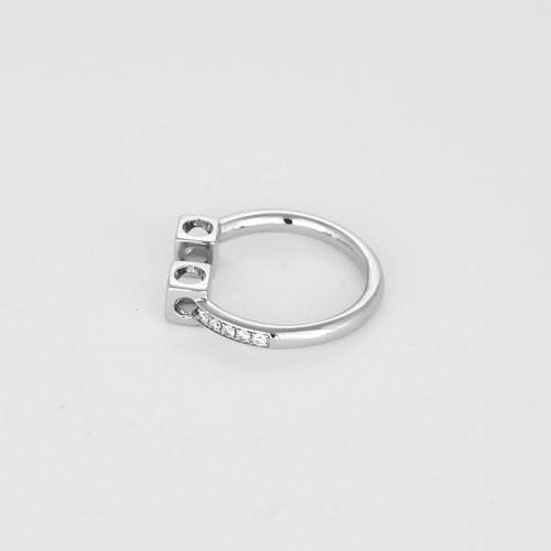 Dinh Van - Kostka XL - Prsten z bílého zlata a diamantů