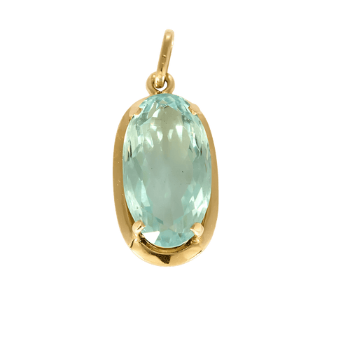 Pendentif en or jaune et Aigue-Marine : 15 carats 58 Facettes DV31672-10