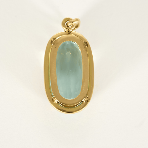 Pendentif en or jaune et Aigue-Marine : 15 carats 58 Facettes DV31672-10