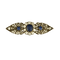 18k rose gold and silver sapphire brooch