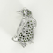 18k White Gold Brooch Diamond and tsavorite garnets