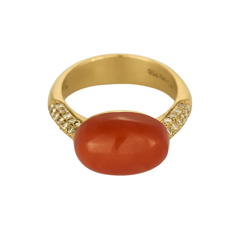 54 Bague en or jaune corail et diamants 58 Facettes DV32677-3