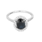 Inel elegant din aur alb de 14k cu safir