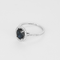 Inel elegant din aur alb de 14k cu safir