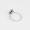 Inel elegant din aur alb de 14k cu safir