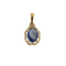 Yellow gold, diamond and sapphire pendant: 1.50 carat