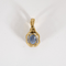 Yellow gold, diamond and sapphire pendant: 1.50 carat