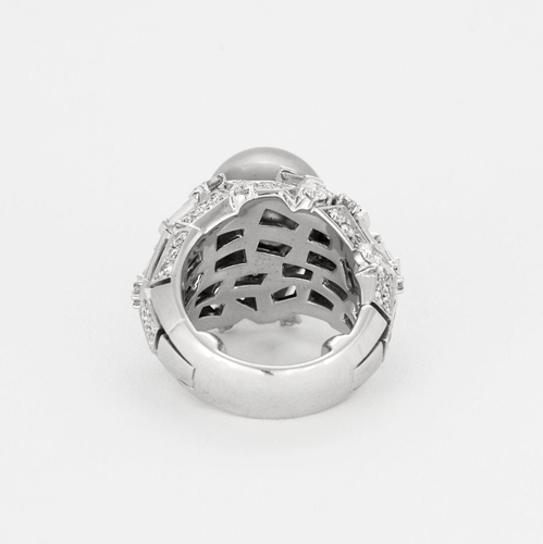 49 MIKIMOTO - Bague cocktail en or gris, perle de culture de Tahiti , diamants 58 Facettes DV14290-6
