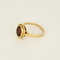 Elegant yellow gold and almandine garnet ring