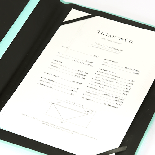 Tiffany & Co - Soleste - Anel Solitário em Platina e diamantes: aproximadamente 0,86 quilates no total
