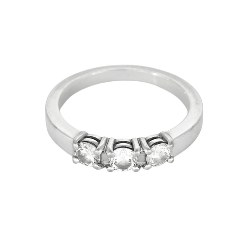 Armbandring i vitguld, tre briljantslipade diamanter