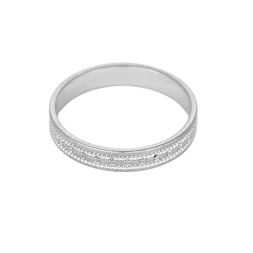 Anel em ouro branco de 18k