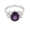 Ring aus Weißgold, Amethyst und Diamanten