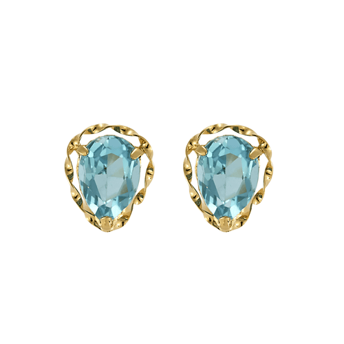 Yellow gold and topaz stud earrings