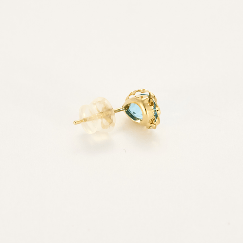 Yellow gold and topaz stud earrings