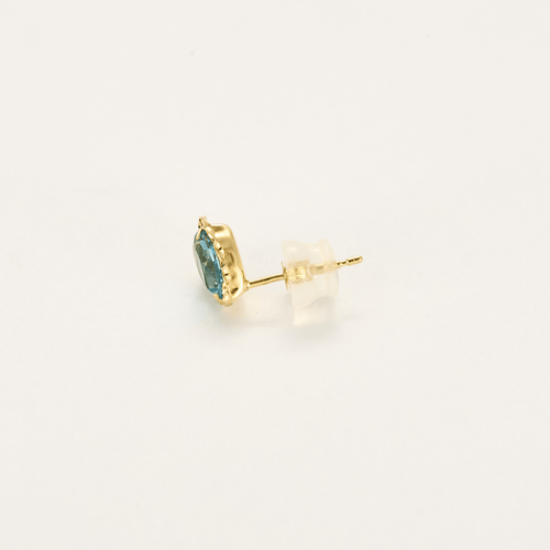 Yellow gold and topaz stud earrings