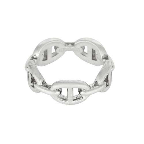 56 Hermes Bague Chaîne d'Ancre Petit modèle en argent 58 Facettes DV33267-1