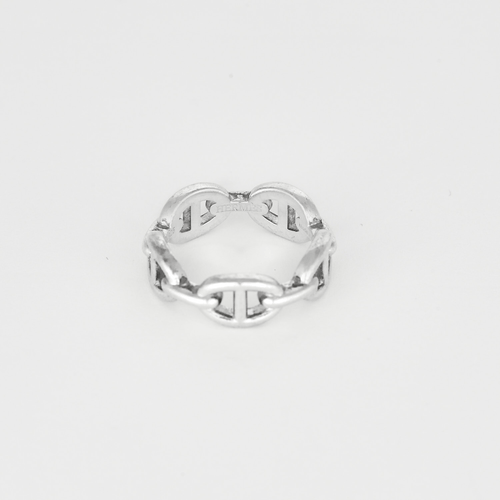 56 Hermes Bague Chaîne d'Ancre Petit modèle en argent 58 Facettes DV33267-1