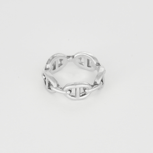 56 Hermes Bague Chaîne d'Ancre Petit modèle en argent 58 Facettes DV33267-1