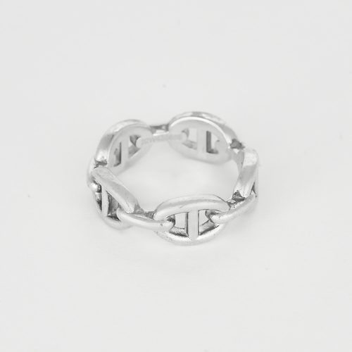 56 Hermes Bague Chaîne d'Ancre Petit modèle en argent 58 Facettes DV33267-1