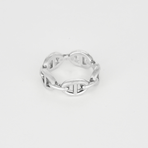 56 Hermes Bague Chaîne d'Ancre Petit modèle en argent 58 Facettes DV33267-1