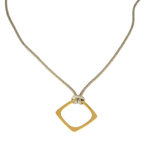 Dinh Van - Impression - Halsband i gult guld, grått snöre