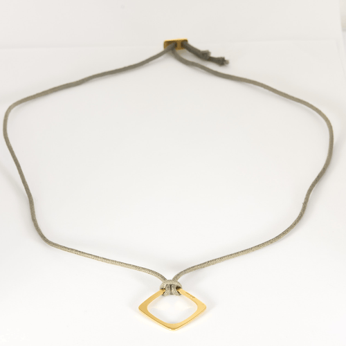Dinh Van - Impression - Halsband i gult guld, grått snöre