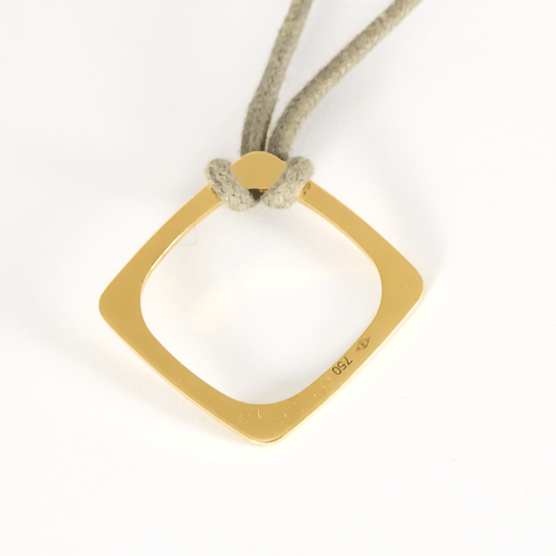 Dinh Van - Impression - Halsband i gult guld, grått snöre