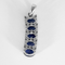 Pendentif en or blanc, diamants : 0,10 carat et saphirs : 1 carat 58 Facettes DV34030-11