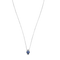 White gold necklace, diamonds and oval sapphire: 0.90 carat
