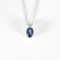 White gold necklace, diamonds and oval sapphire: 0.90 carat