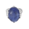 Large white gold, tanzanite and diamond ring: 0.08 carat