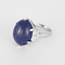 Large white gold, tanzanite and diamond ring: 0.08 carat