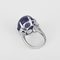Large white gold, tanzanite and diamond ring: 0.08 carat