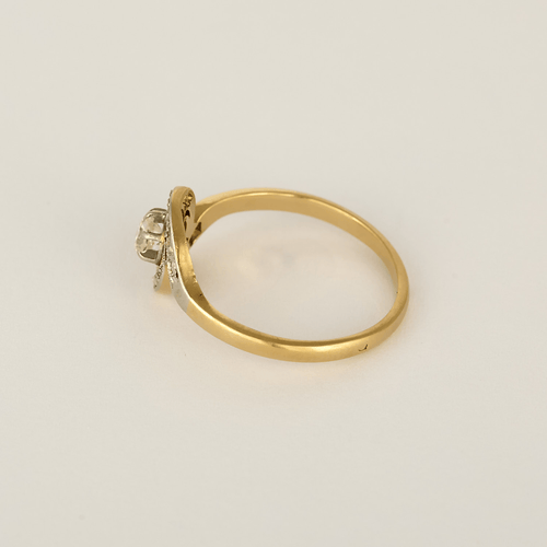 anillo de giro en oro amarillo, blanco y diamantes: 0,15 quilates