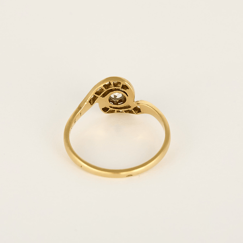 anillo de giro en oro amarillo, blanco y diamantes: 0,15 quilates