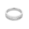 Anel jonc em ouro branco, diamantes baguete e diamantes brilhantes
