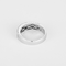 Anel jonc em ouro branco, diamantes baguete e diamantes brilhantes