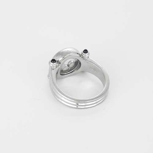 Chopard Happy Diamonds - Ring in witgoud met diamanten en saffieren