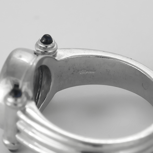 Chopard Happy Diamonds - Ring in witgoud met diamanten en saffieren
