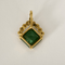 Hanger in geelgoud, smaragd: 2 karaat en diamanten: 0,10 karaat