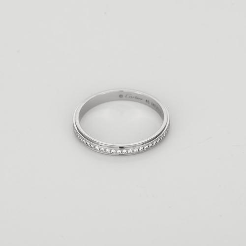 Cartier - Cartier любов - Сватбена халка американска в злато Платина и диаманти: 0,15 карата