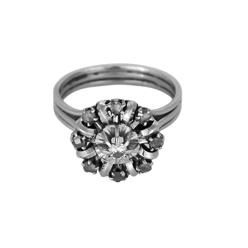 Ring Marguerit i hvidguld og diamanter: 0,08 carat