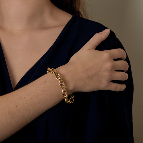 Collier en or jaune à maillons ovales 58 Facettes DV34119-1