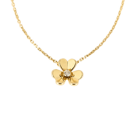 Van Cleef & Arpels- Frivole - Mini Model - Yellow gold and diamond necklace